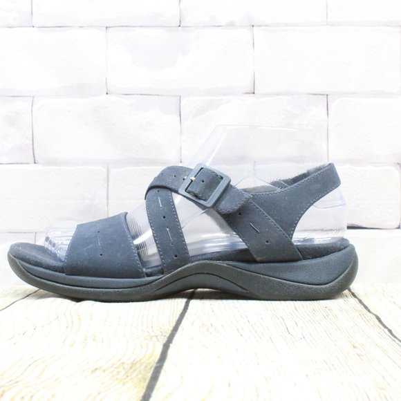 Clarks Shoes - Clarks Springers Sun Lauren Navy Leather Ankle Strap Sandals Size 6.5 M